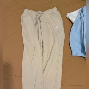 Nike Light Beige Joggers and Sweatshirt